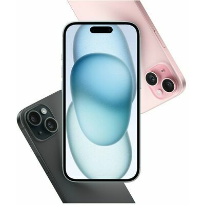 Apple iPhone 15, 128 GB, Blue – front and back view
