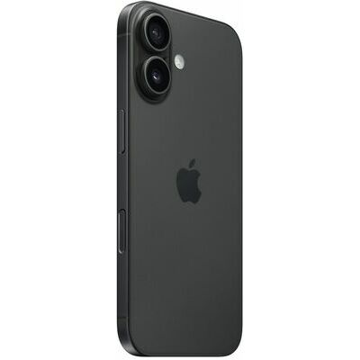 Apple iPhone 16, Black – front and back view