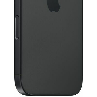 Apple iPhone 16, Black – front and back view