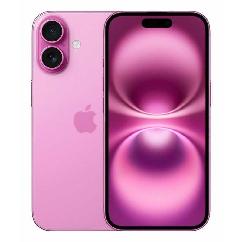 Apple iPhone 16, Pink – front and back view