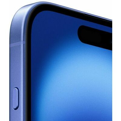 Apple iPhone 16, Ultramarine – front and back view