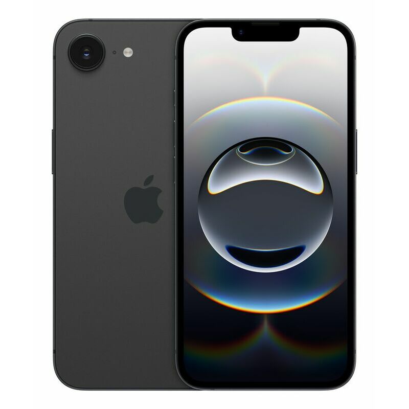 Apple iPhone 16e, 512 GB, Black – front and back view