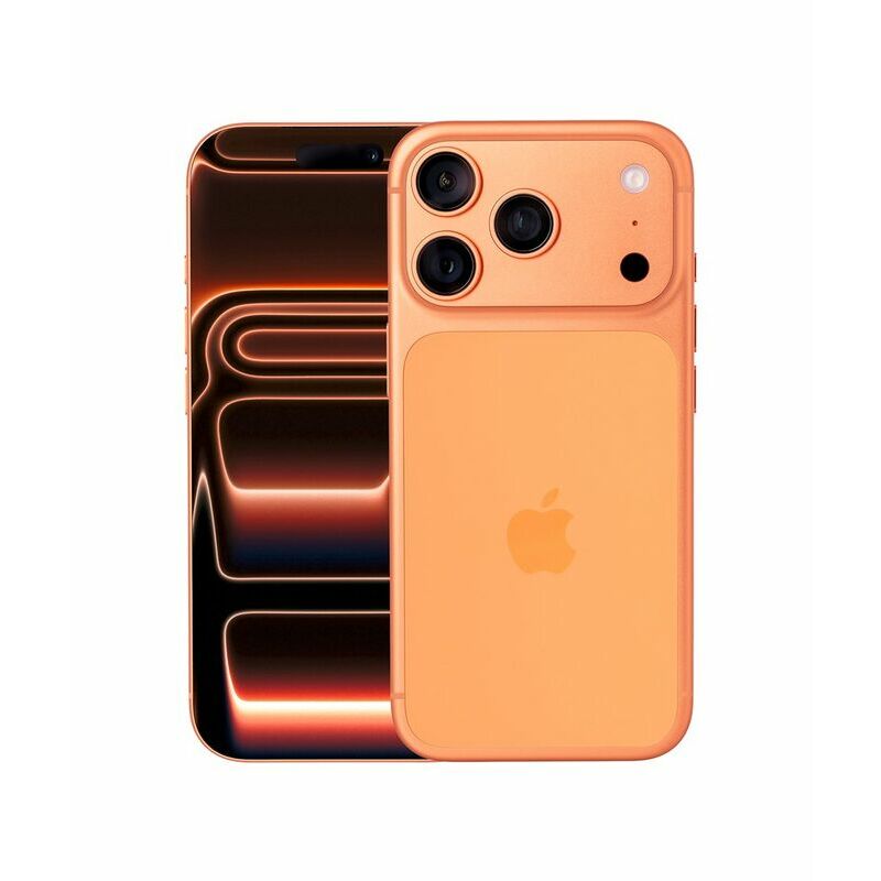 Apple iPhone 17 Pro, 256 GB, Cosmic Orange – front and back view