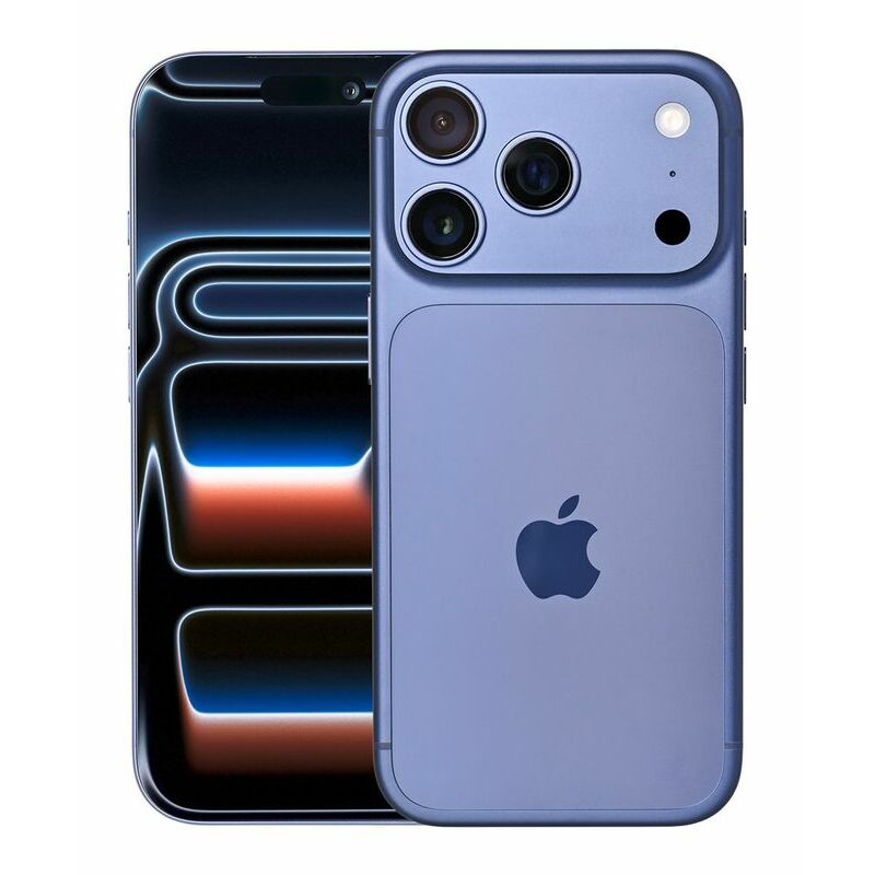 Apple iPhone 17 Pro, 256 GB, Deep Blue – front and back view