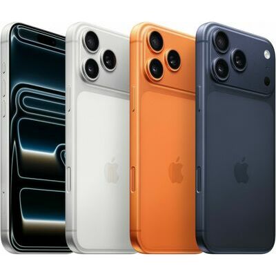 Apple iPhone 17 Pro, 1 TB, Cosmic Orange – front and back view