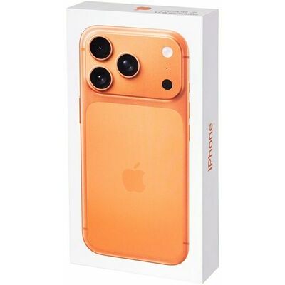 Apple iPhone 17 Pro Max, 1 TB, Cosmic Orange – front and back view