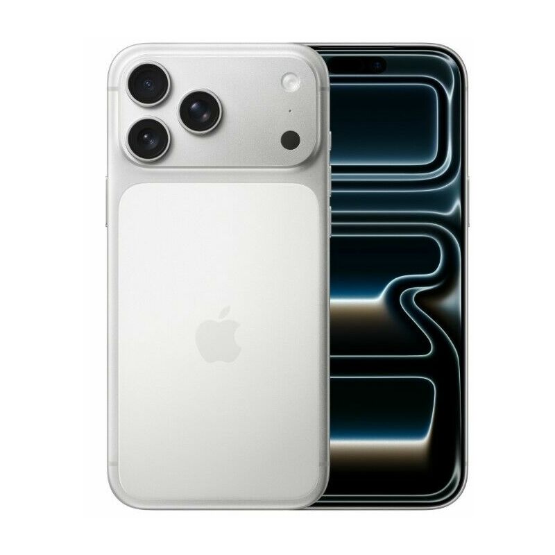 Apple iPhone 17 Pro Max, 2 TB, Silver – front and back view