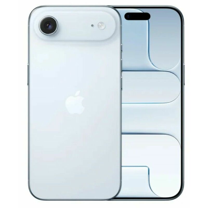 Apple iPhone Air, 1 TB, Sky Blue – front and back view