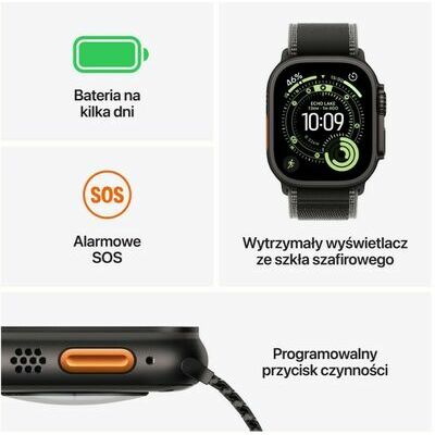 Apple Watch Ultra 3 49mm (Titanium) - Black Titanium - Smartwatch