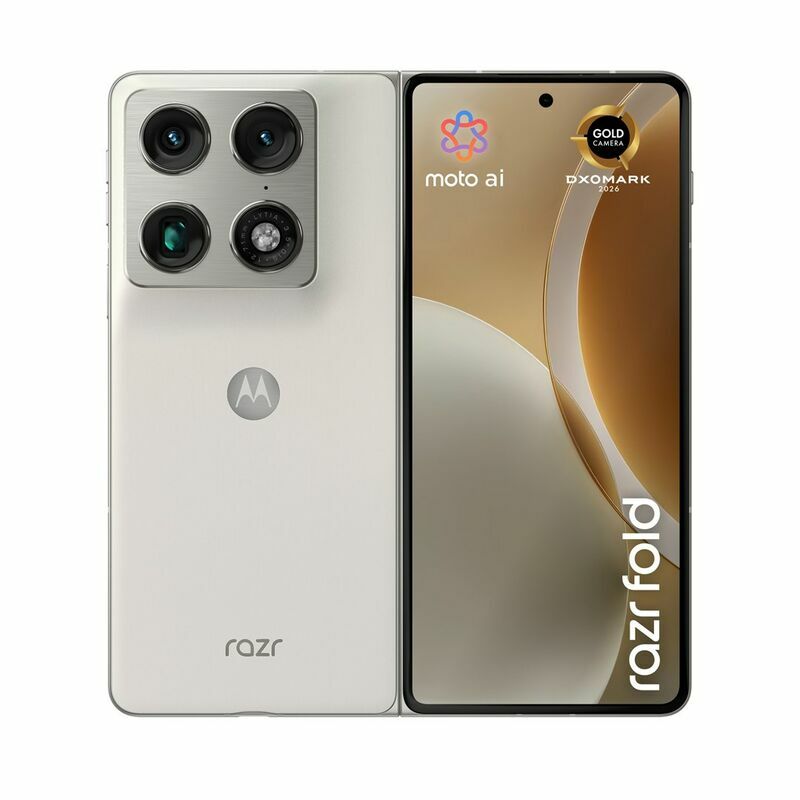 Motorola razr fold, White – front and back view