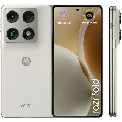 Motorola razr fold, White – front and back view