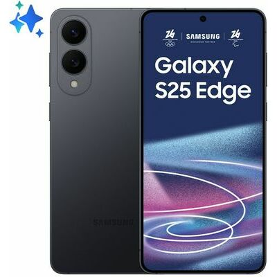 Samsung Galaxy S25 Edge, 256 GB, Black – front and back view