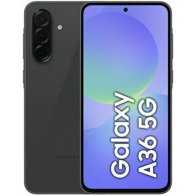 Samsung Galaxy A36 5G, 128 GB, Black – front and back view
