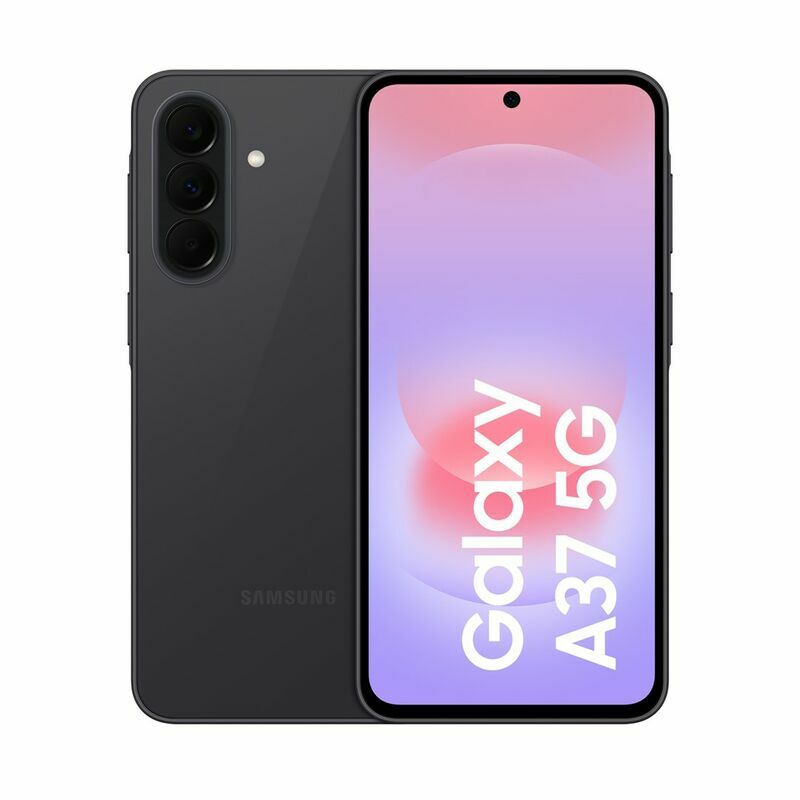 Samsung Galaxy A37 5G, Charcoal – front and back view