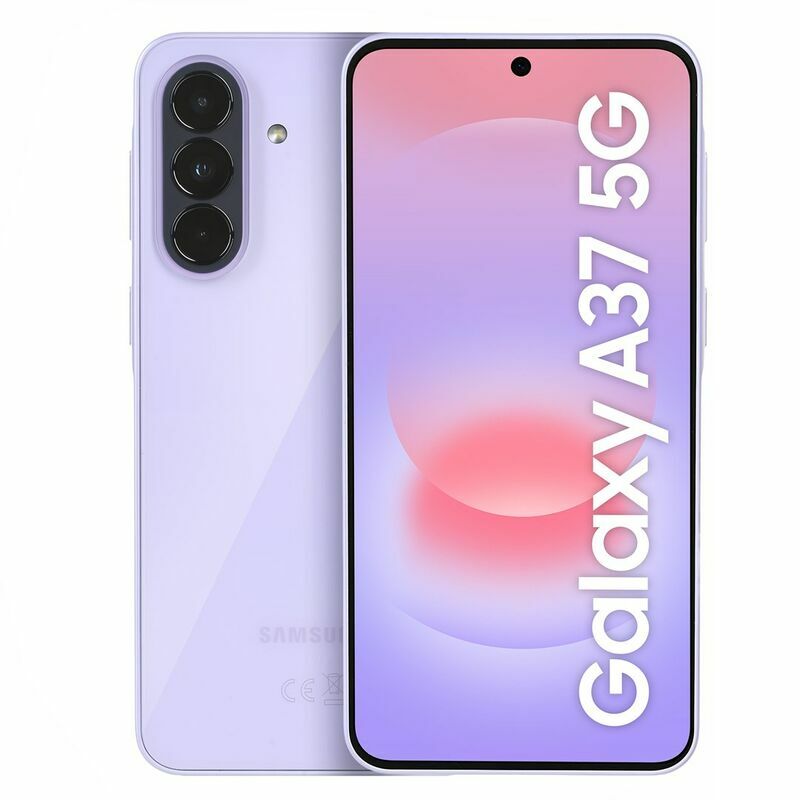 Samsung Galaxy A37 5G, Lavender – front and back view