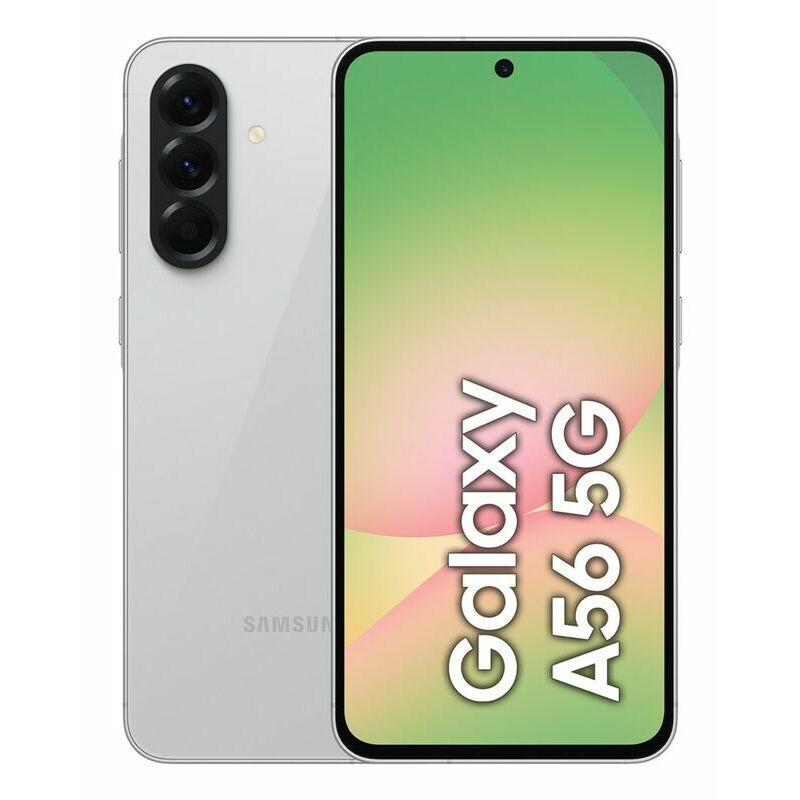 Samsung Galaxy A56 5G, 128 GB, Light Grey – front and back view