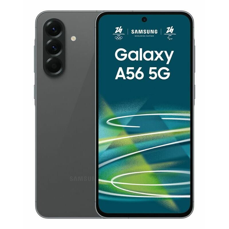 Samsung Galaxy A56 5G, 128 GB, Graphite – front and back view