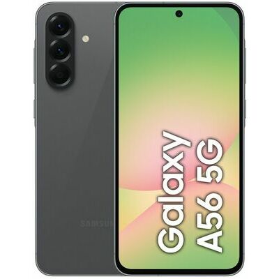 Samsung Galaxy A56 5G, 128 GB, Graphite – front and back view