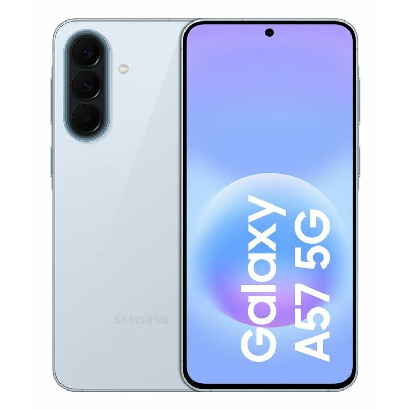 Samsung Galaxy A57 5G, 256 GB, Blue – front and back view