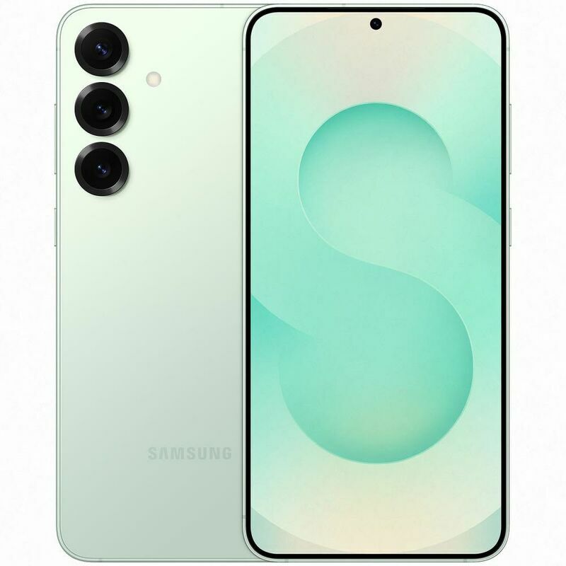 Samsung Galaxy S25+, Mint – front and back view
