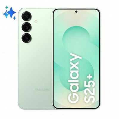 Samsung Galaxy S25+, Mint – front and back view