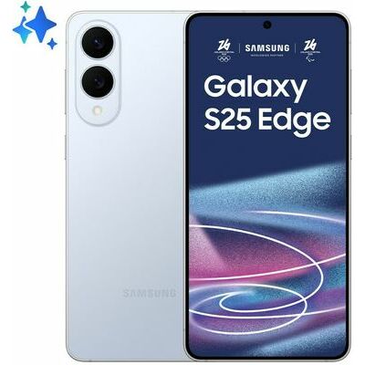 Samsung Galaxy S25 Edge, 256 GB, Blue – front and back view