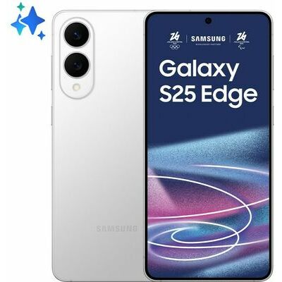 Samsung Galaxy S25 Edge, 512 GB, Silver – front and back view