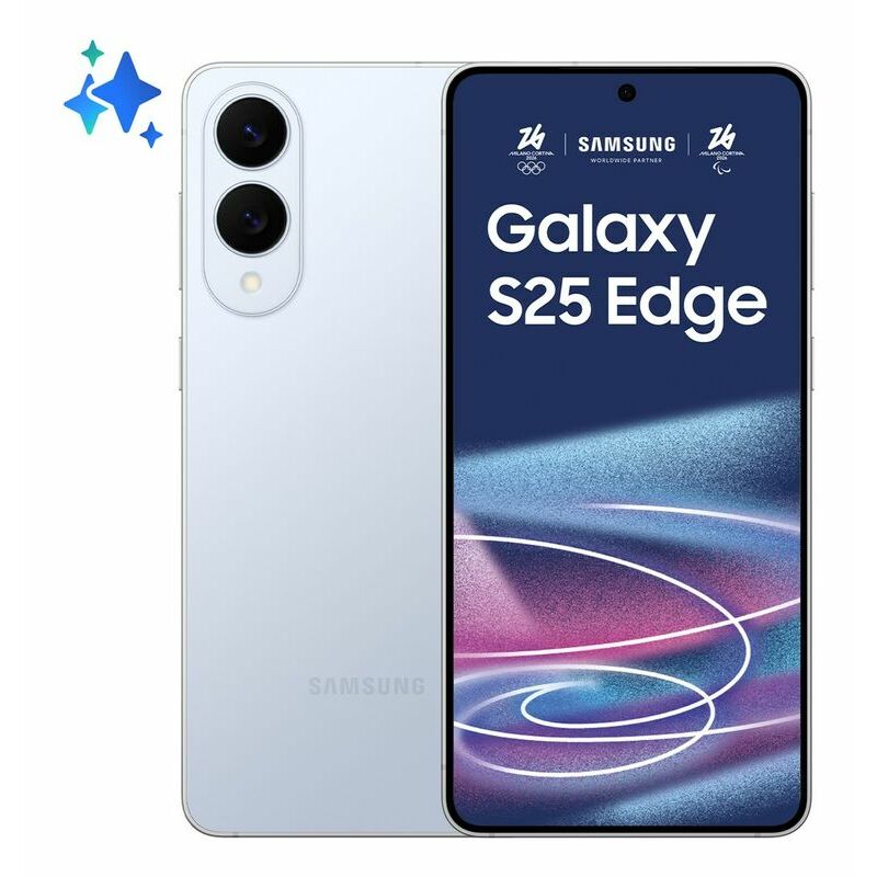 Samsung Galaxy S25 Edge, 512 GB, Blue – front and back view