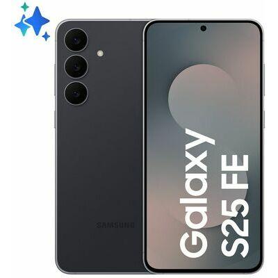 Samsung Galaxy S25 FE, 128 GB, Black – front and back view