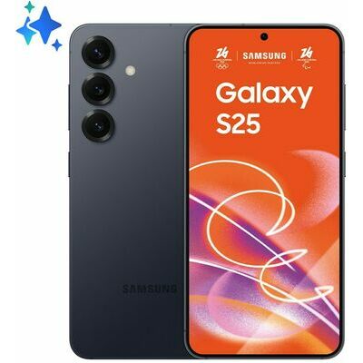 Samsung Galaxy S25, 128 GB, Black – front and back view