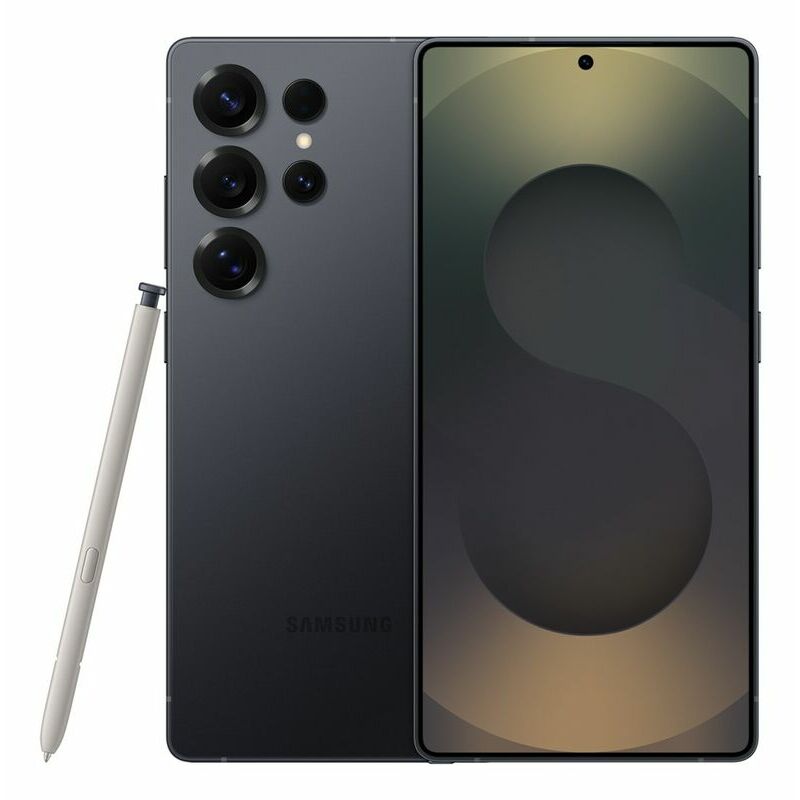 Samsung Galaxy S25 Ultra, 256 GB, Titanium Black – front and back view