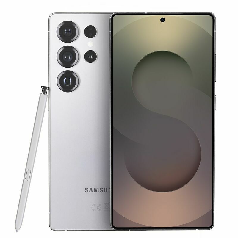 Samsung Galaxy S25 Ultra, 256 GB, Titanium Grey – front and back view