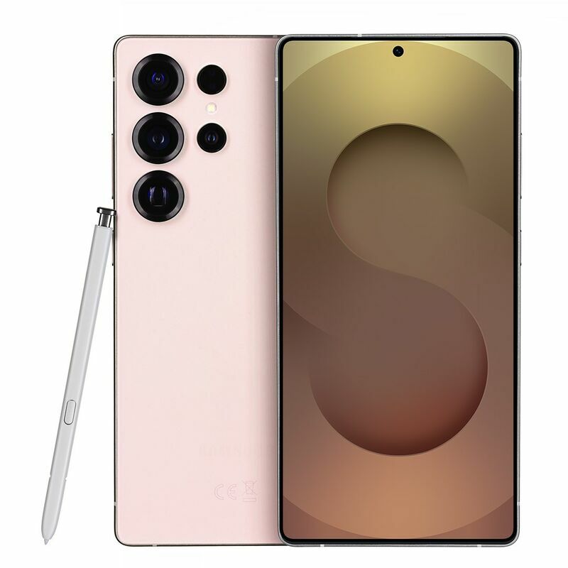 Samsung Galaxy S25 Ultra, 1 TB, Pink Gold – front and back view