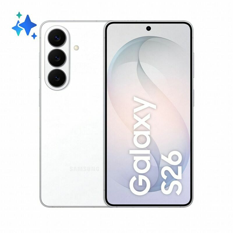 Samsung Galaxy S26, 512 GB, White – front and back view