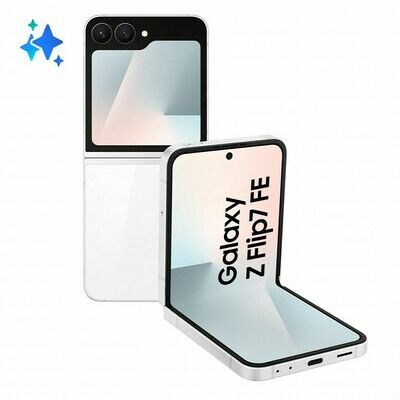 Samsung Galaxy Z Flip7 FE, 256 GB, White – front and back view